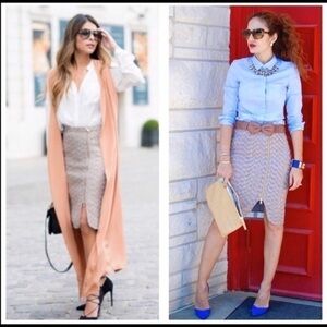 J. Crew Metallic Tweed Zipper Pencil Skirt Sz 6